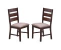 Contemporary Antique Cherry 7pc Dining Set Table And 6x Side Chairs Melamine Table Top Fabric Cushion Seats Chairs Solid wood Dining Room Furniture